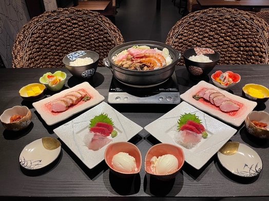 【2食付き・個室】厳選した食材をふんだんに用いた夕食＆宿の朝ごはん付き　伊豆大島で過ごす癒しの休日